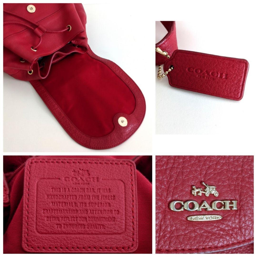 超激安新品 良品 バッグ 赤 レッド レディース メンズ xQiy0-m59587029279 COACH レザー リュック 鞄 正規店