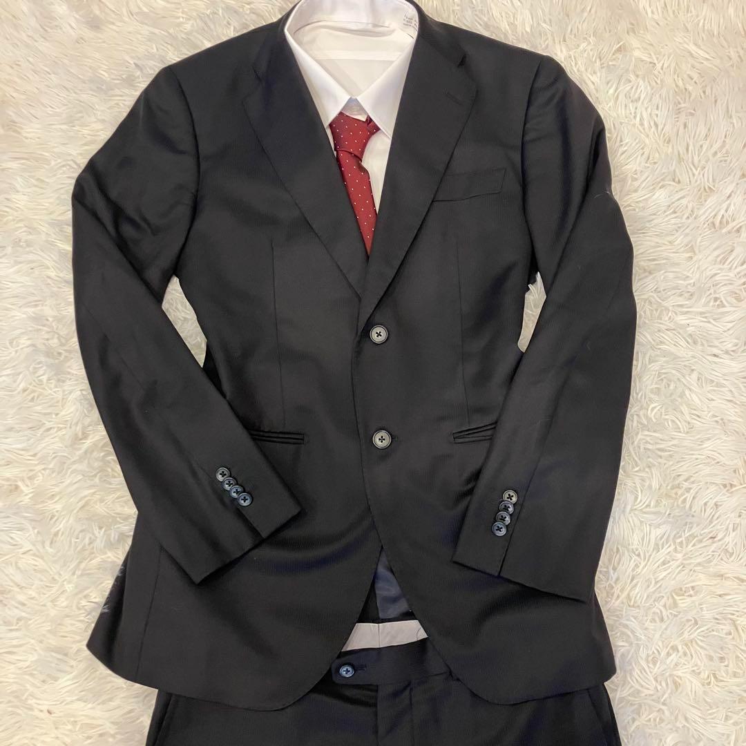 極美品　麻布テイラー　スーツ　セットアップ　黒　高級生地　2B マウリッツィオ