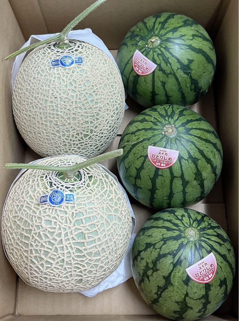 食べ比べセット　高級マスクメロン　スイカ　ひとりじめ　温室メロン 4,600円