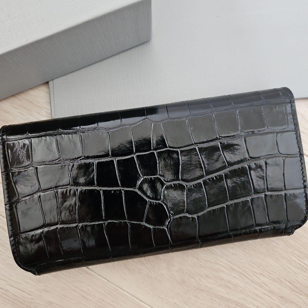 BALENCIAGA バレンシアガ 長財布 クロコダイル 黒 美品 中古品