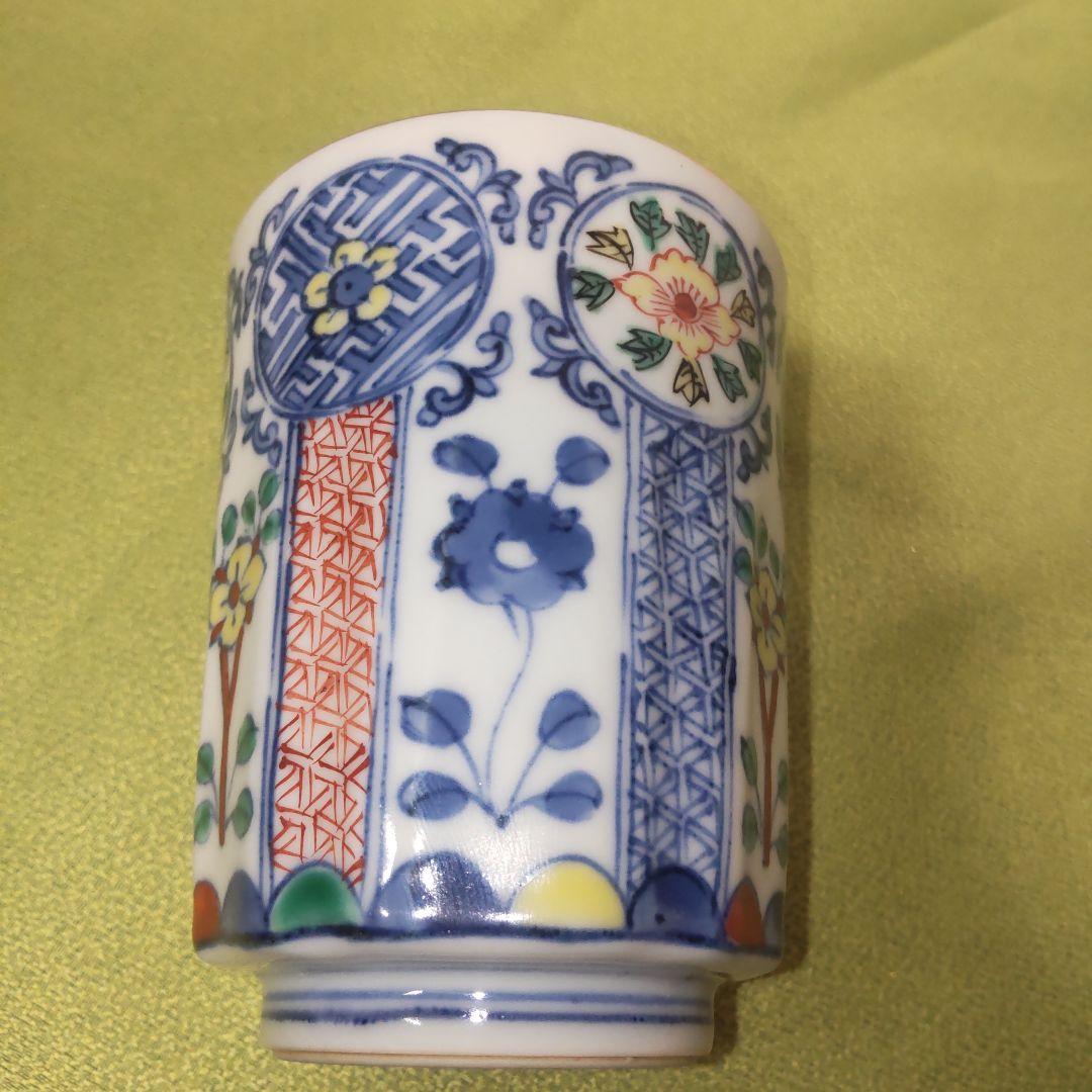 清水焼 京焼 加藤 雲泉 花唐草 湯飲み 夫婦 ペア 染付 色絵 手描き 清水焼 京焼 加藤 雲泉 花唐草 湯飲み 夫婦 ペア 染付 色絵