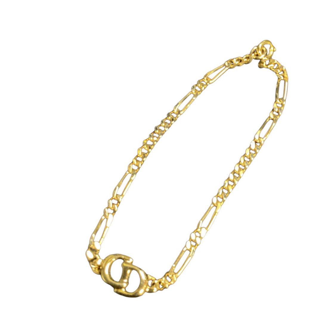 [Christian Dior ]ゴールドカラー チェーンブレスレット[美品]