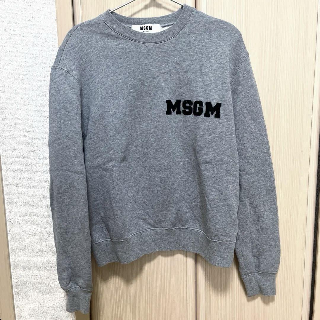 ★美品★MSGN グレー フロントファー付きトレーナー