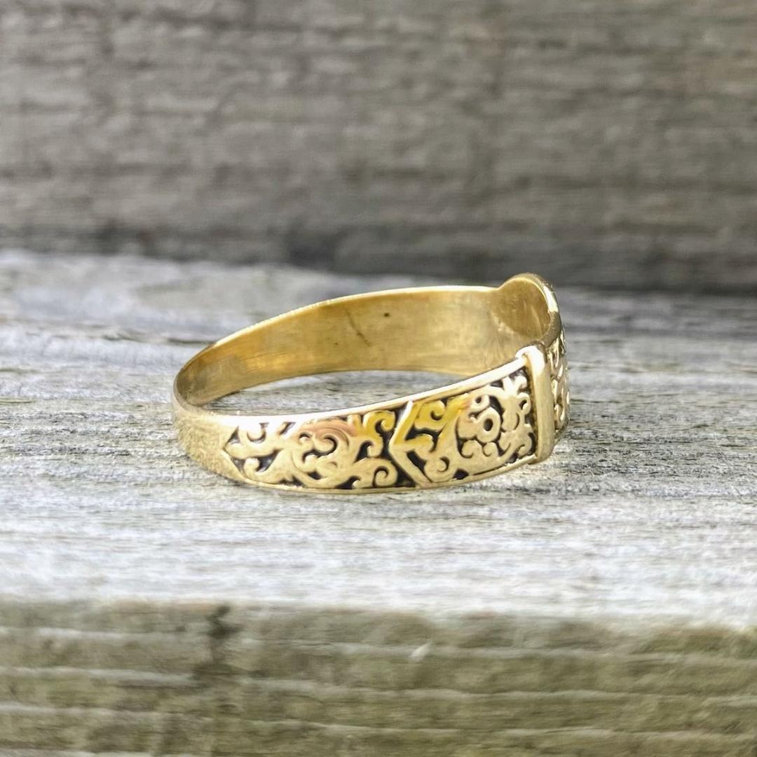 英国　イギリス　ヴィンテージ　9金　9k バンドリング VINTAGE 英国 1960s BW&S LONDON HM 9CT/9K GOLD バンドリング JP13