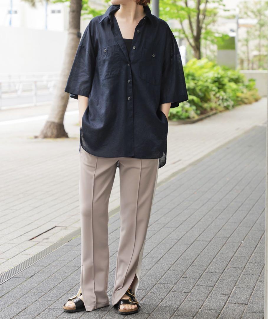 ゆきだるま Spick&Span コットンリネンハーフスリーブシャツ 新品 Spick & Span スピックアンドスパン コットンリネンハーフ