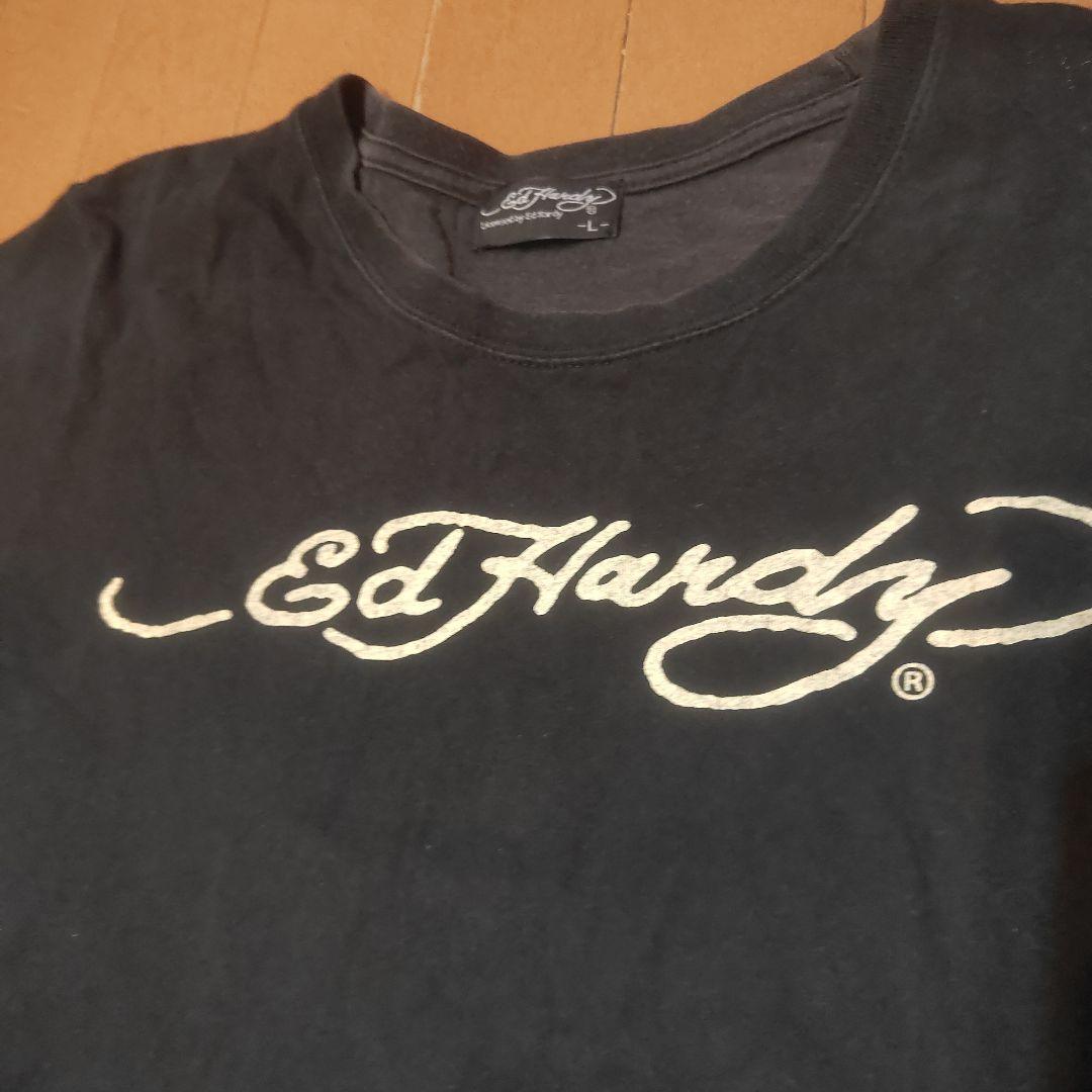 Ed Hardy 黒 スカル バックデザインTシャツ Lサイズ - メルカリ