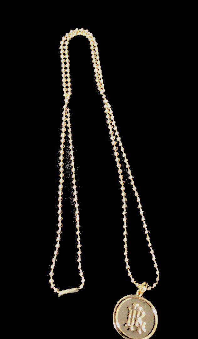 ラルフローレン ネックレス ペンダント 金色 ゴールド色 丸  プレート アクセ