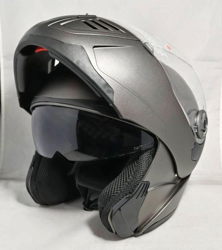 システムヘルメット システム ヘルメット シールド付き ハーフマットガンメタ