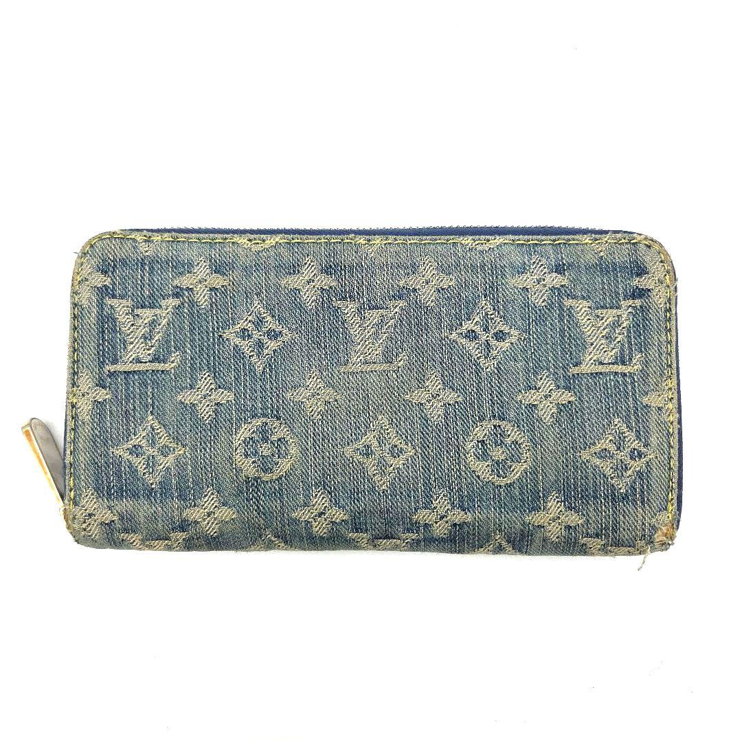 LOUIS VUITTON デニム モノグラム 長財布 ラウンドファスナー