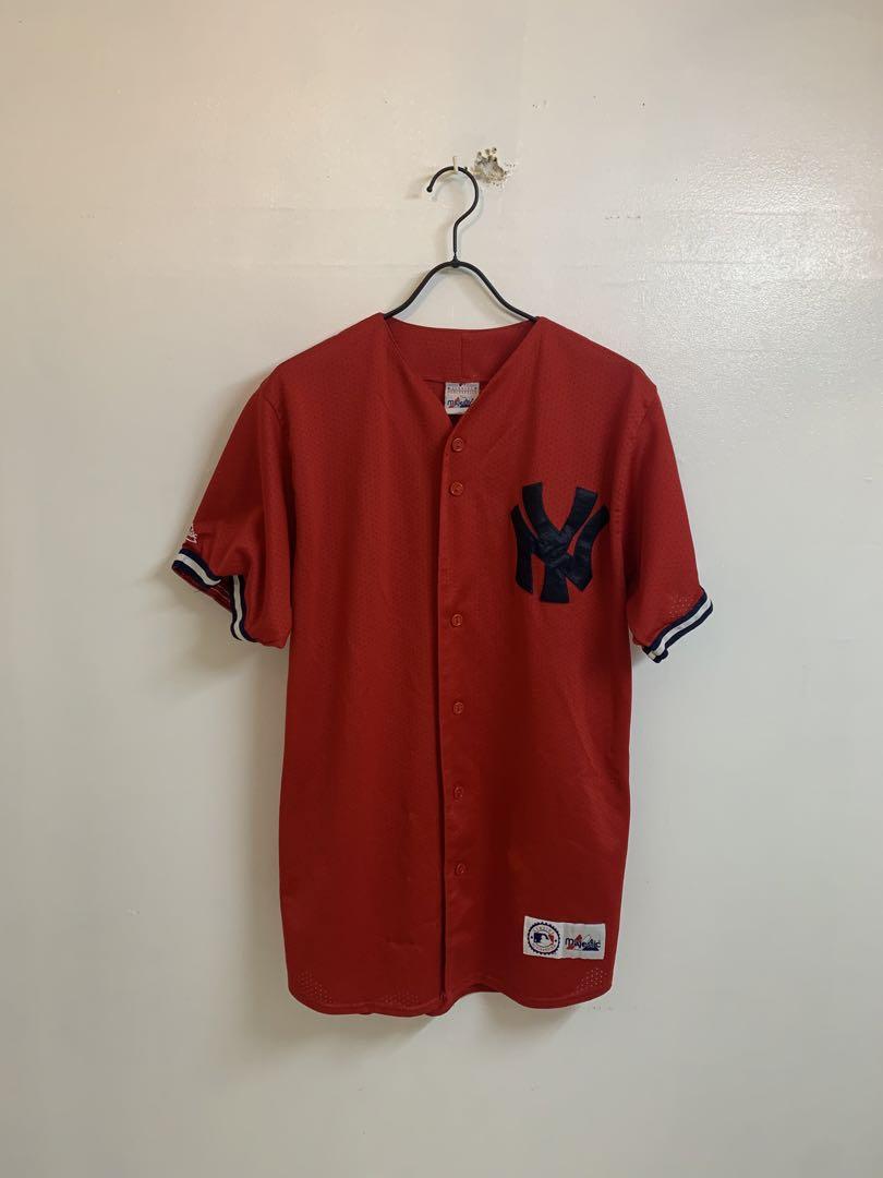 NEW YORK YANKEES Majestic ベースボールシャツ レッド