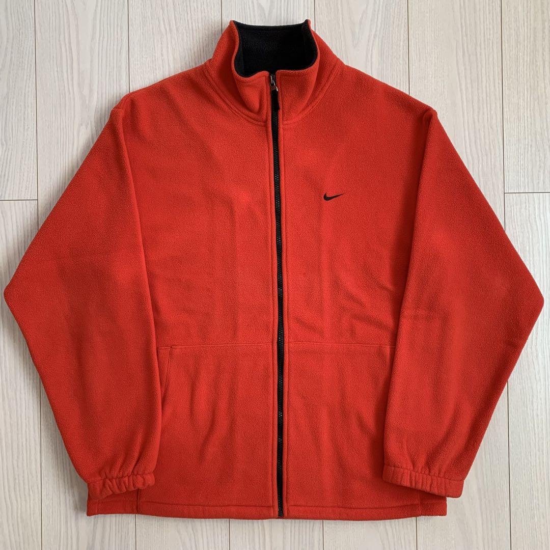 ナイキ NIKE フリース ジャケット スウッシュ 刺繍ロゴ スウェット 古着