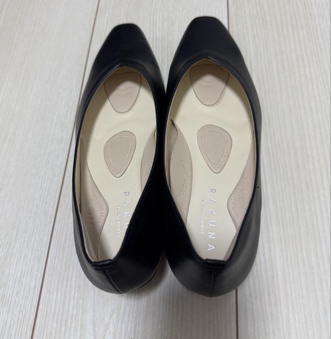 【美品】RAKUNA(ラクナ) ブラック カラー整形パンプス2 23.5cm
