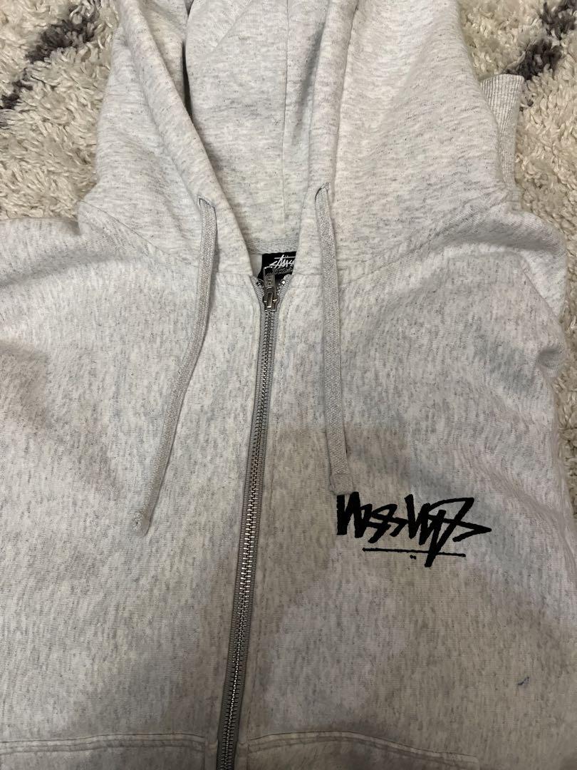 stussy 逆ロゴ ジップフーディー メンズ
