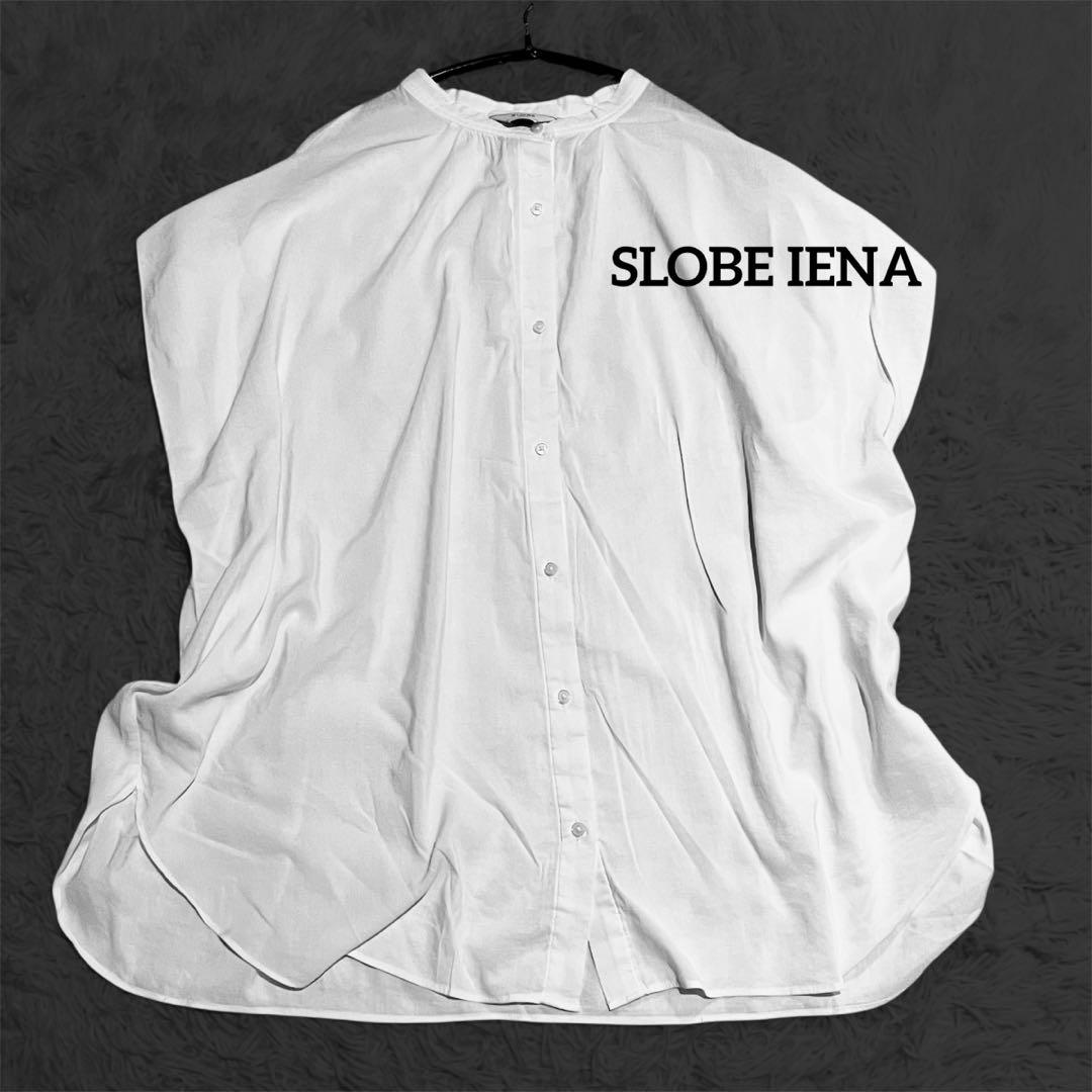 【美品】SLOBE IENAレーヨンボイルバンドカラーブラウス 24SS