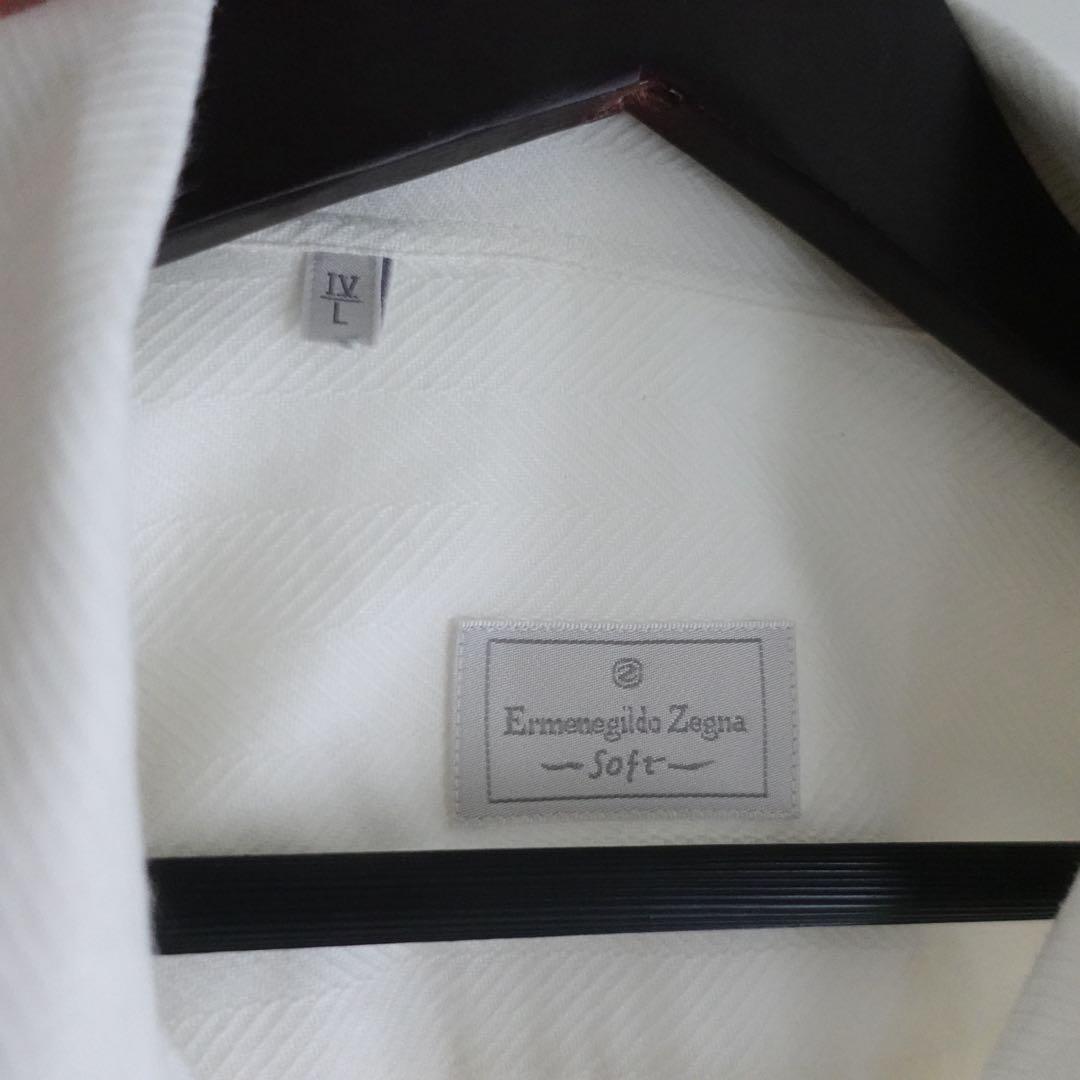 90s Ermenegirdo Zegna コットンヘリンボーン　ビッグシャツ