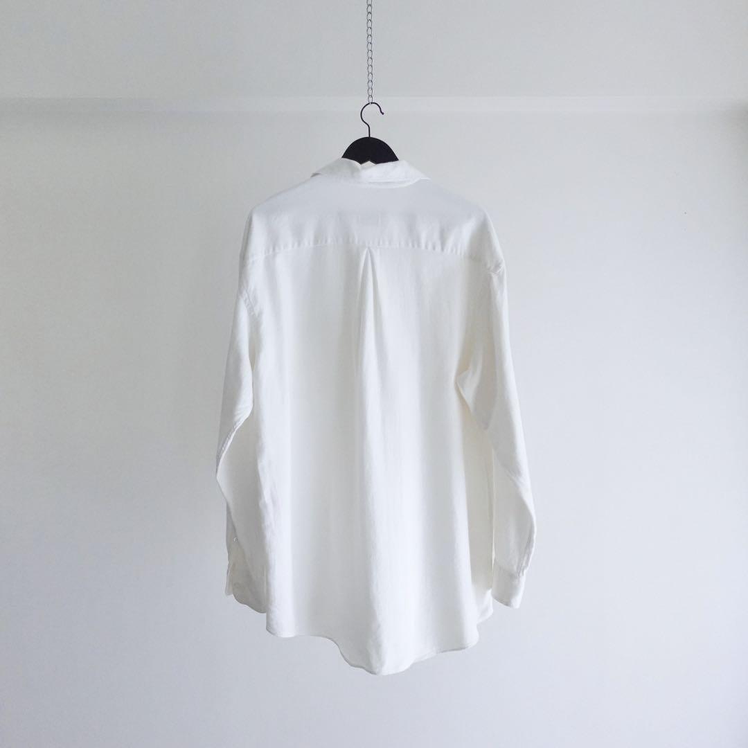 90s Ermenegirdo Zegna コットンヘリンボーン　ビッグシャツ
