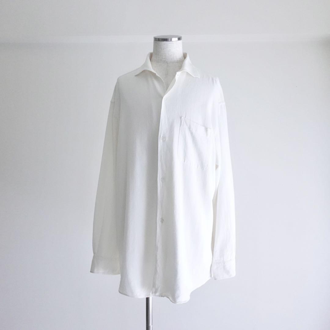 90s Ermenegirdo Zegna コットンヘリンボーン　ビッグシャツ