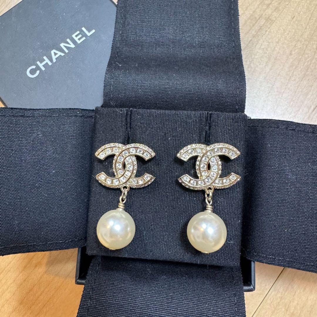 CHANEL シャネル ココマーク ラインストーンイ パール ゴールド ピアス FORTGASGNV_COM_BR