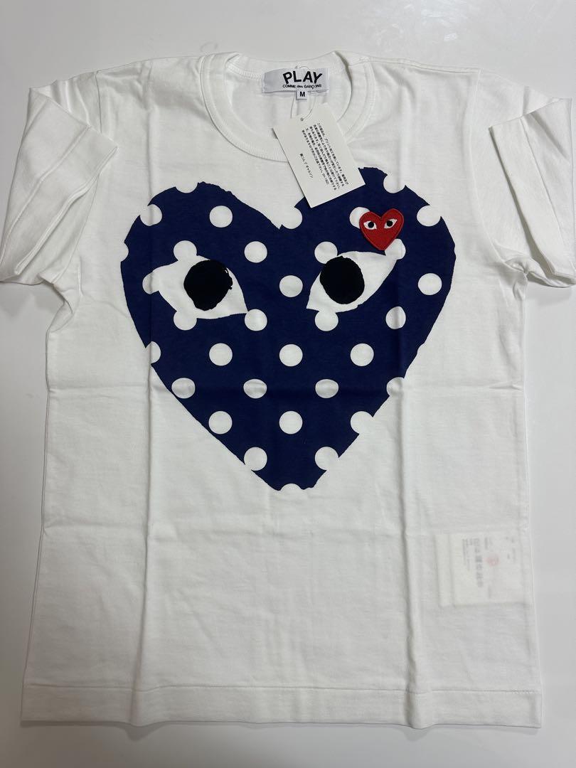 【新品】プレイコムデギャルソン レディースTシャツ PLAY ドット柄ハート M