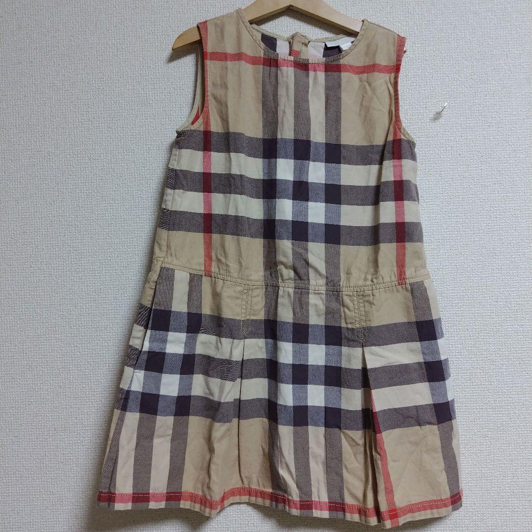 Burberry チェック ノースリーブワンピ 140 10Y