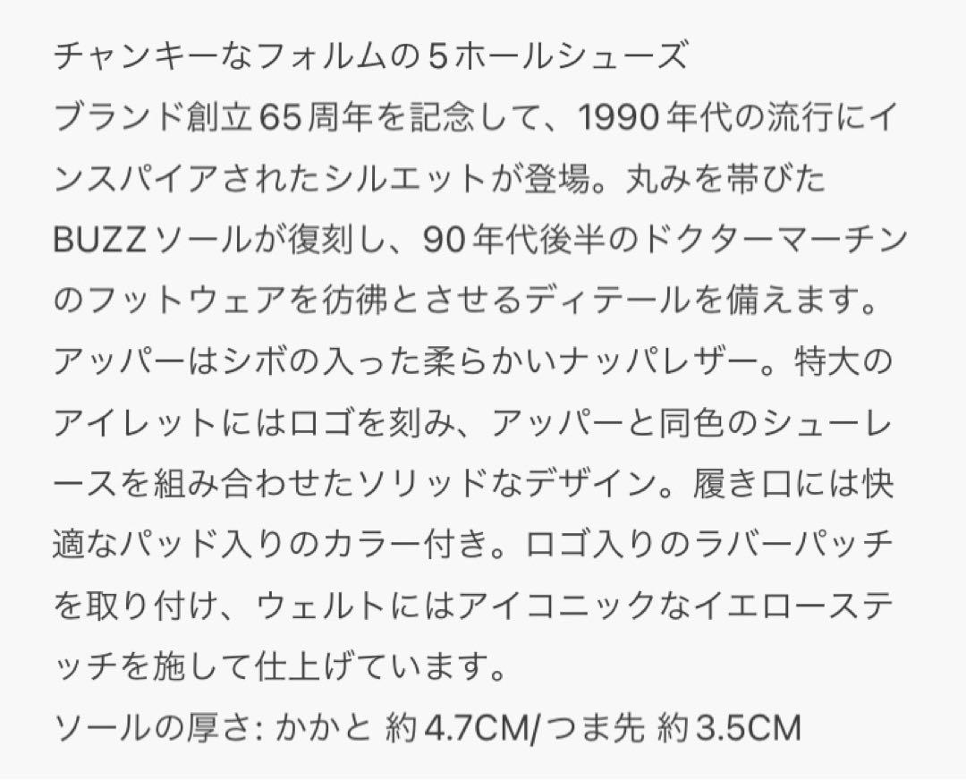 Dr. Martens BUZZ 5 ホール シューズ　41060001
