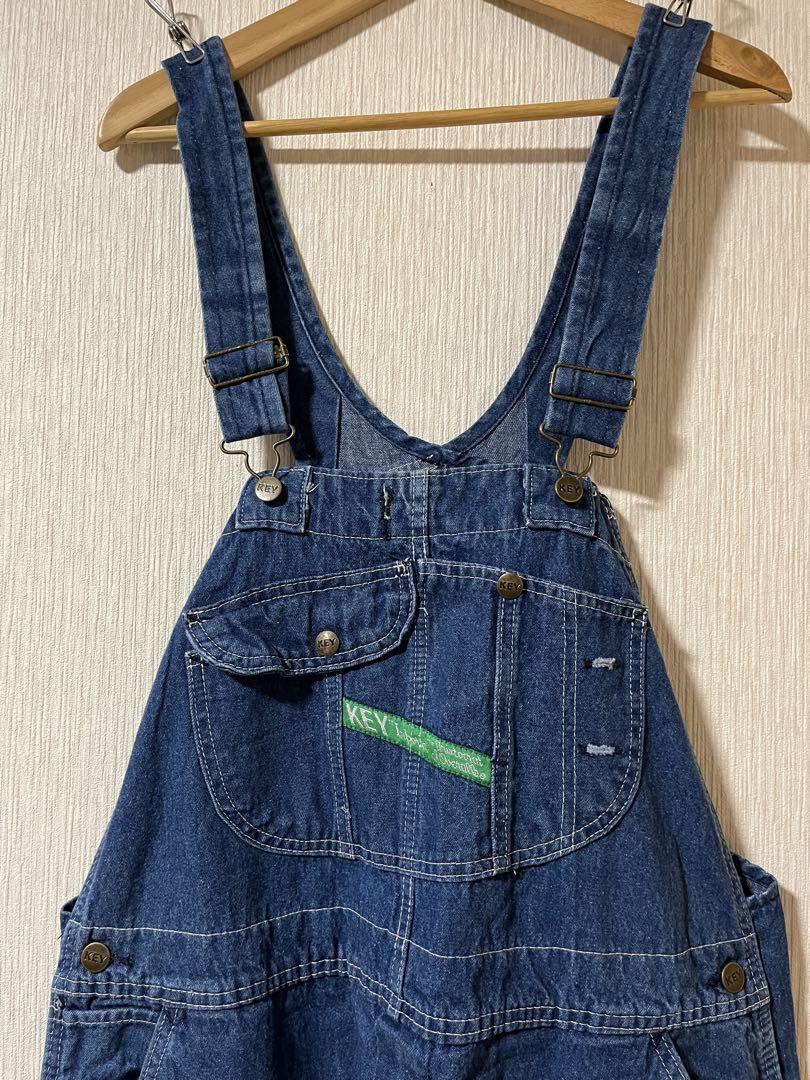 key キー デニム オーバーオール サロペット 古着 w40×32