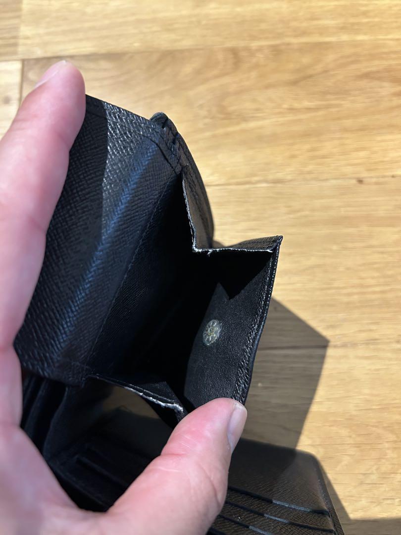 ルイヴィトン ブラックレザー 二つ折り財布