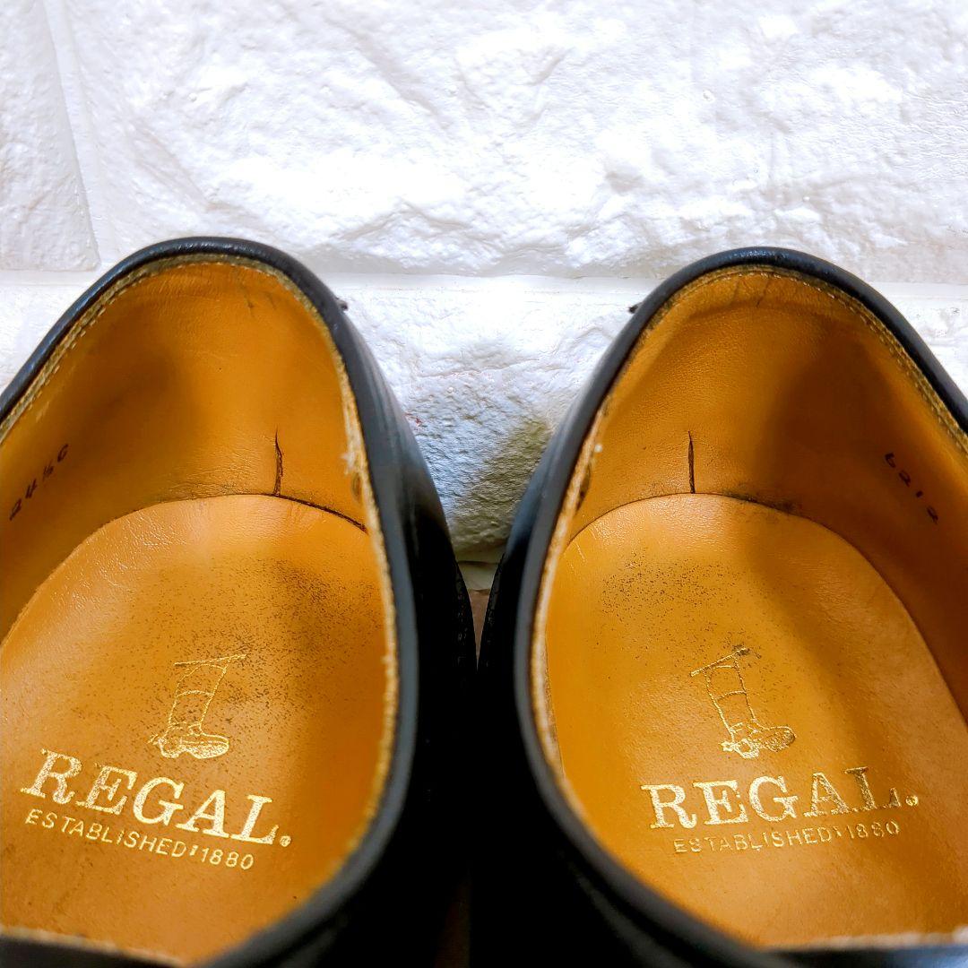美品　REGAL　リーガル　ビジネスシューズ　外羽根式　24.5　レザー　黒