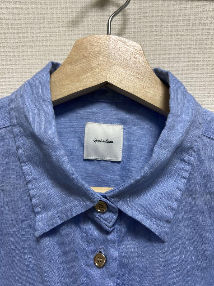 【ネット完売】80リネンカシュクールビッグシャツ　Spick & Span