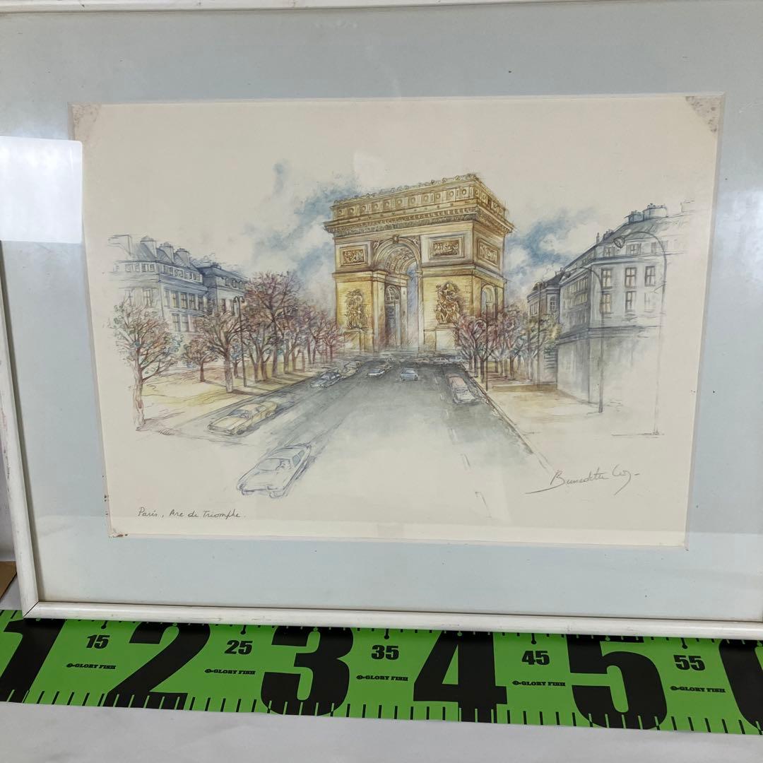 パリ凱旋門の絵　名あり　　Ｊ上