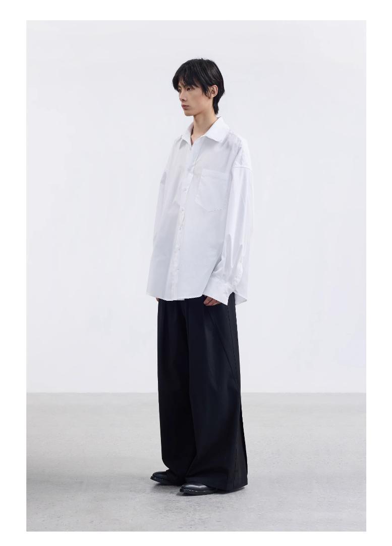 TERRAINCOGNITA シルエット構築的ローエッジ長袖シャツ 画像2