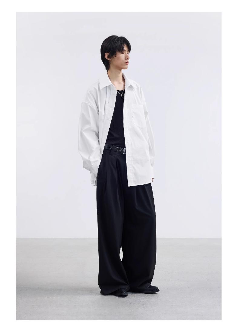 TERRAINCOGNITA シルエット構築的ローエッジ長袖シャツ 画像3