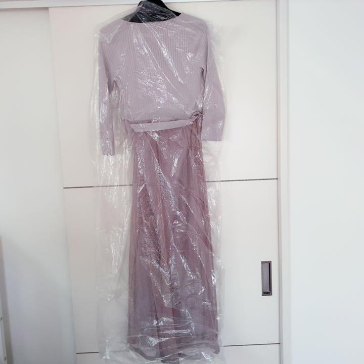 【新品・タグ付き】Rirandture 7分袖チュールレースドッキングワンピース