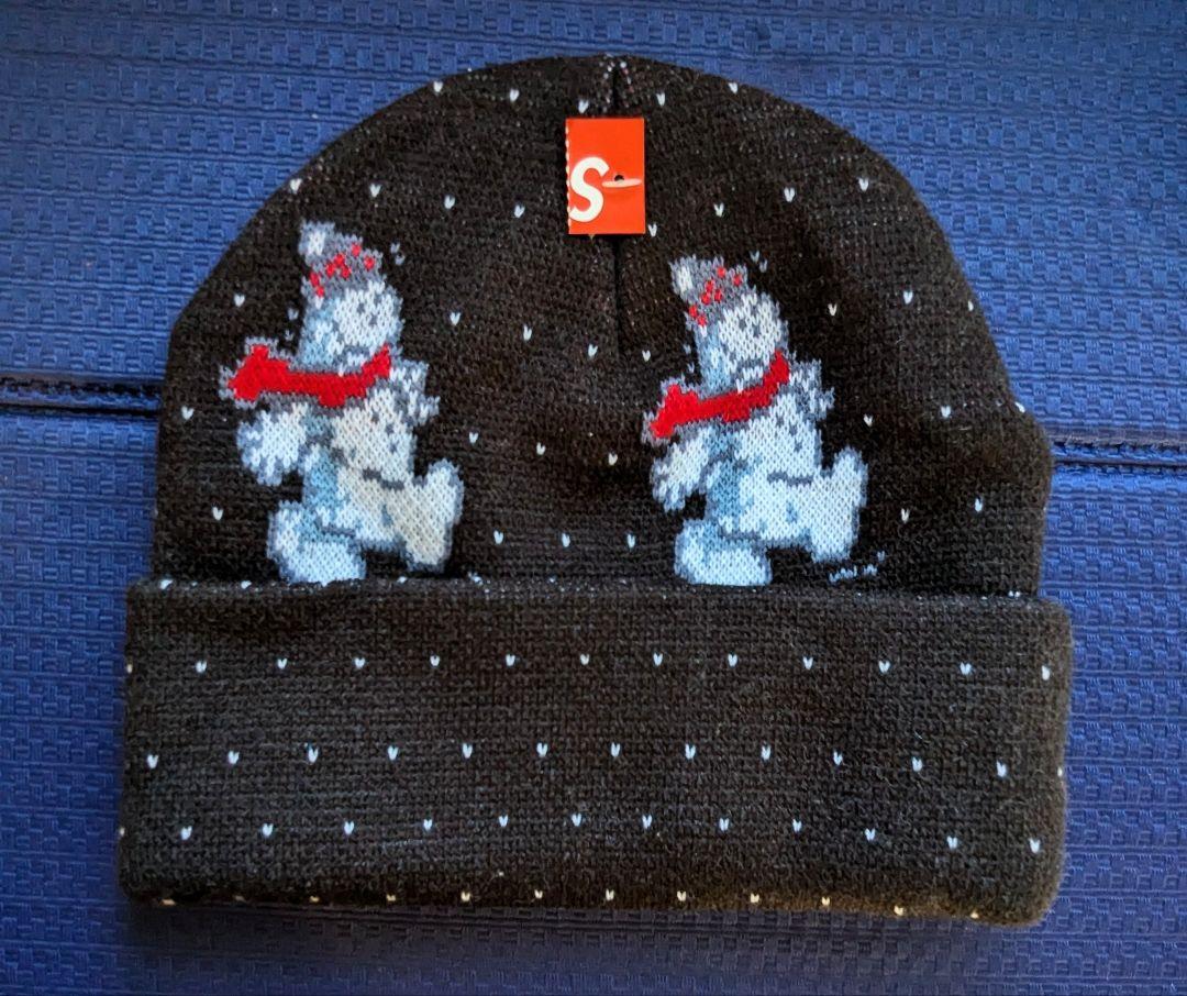 【極美品】Supreme Snowman Beanie Light Navy