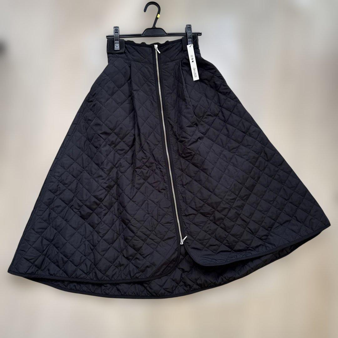 deru2828 キルティングスカート　ブラック　かわいい