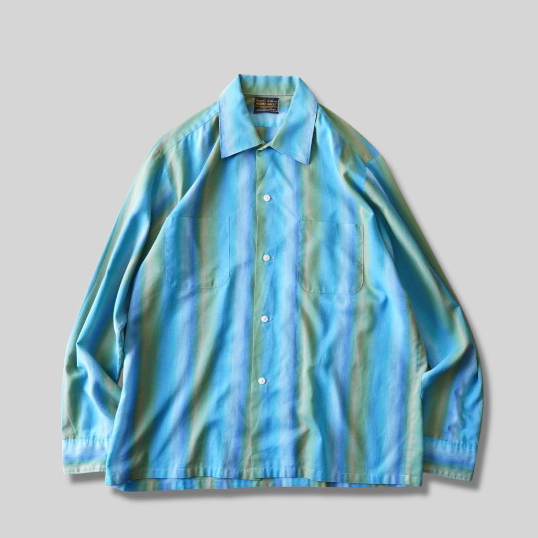 1970's Sears シャドーストライプシャツ オンブレ レアカラー