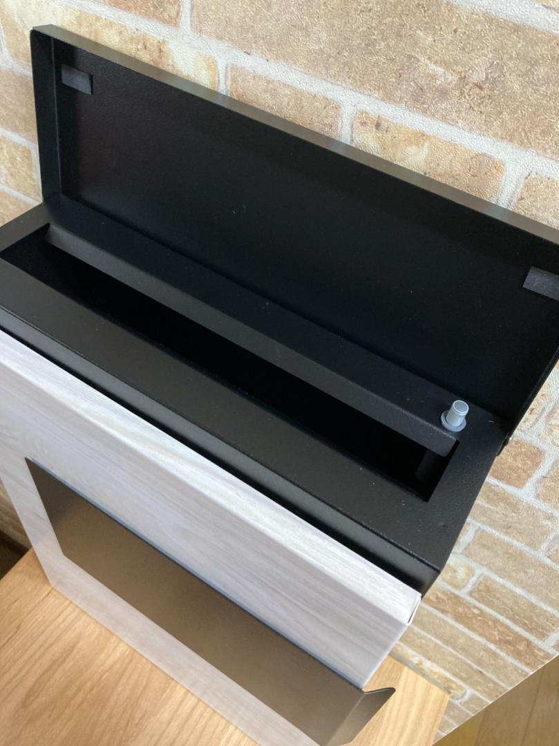 新品 郵便ポスト 白木目×黒 左扉 W16KO おしゃれ ポスト