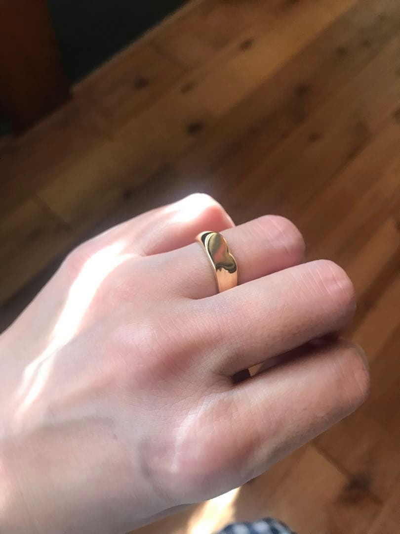 ティファニー　フルハートリング　カーブドハート　k18 18金 18k