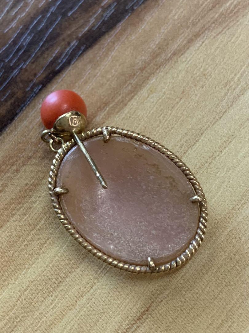 N1375 ヴィンテージ　カメオ　ピアス　18Ｋ