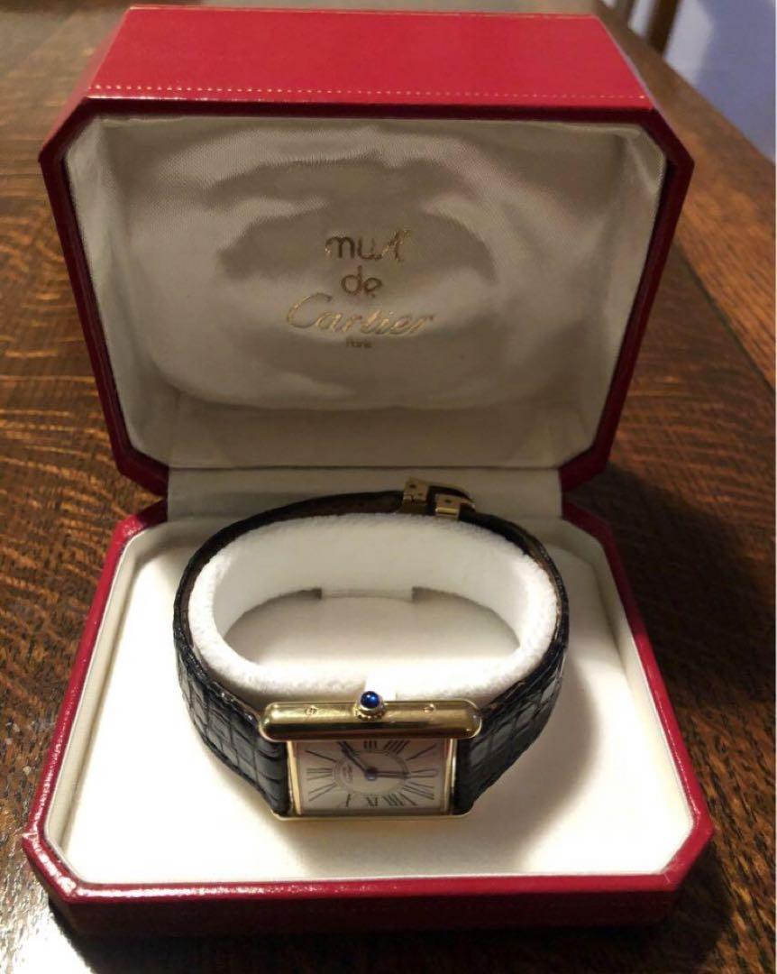 Cartier マストタンクLM QZ オパラン文字盤(ゴールド)