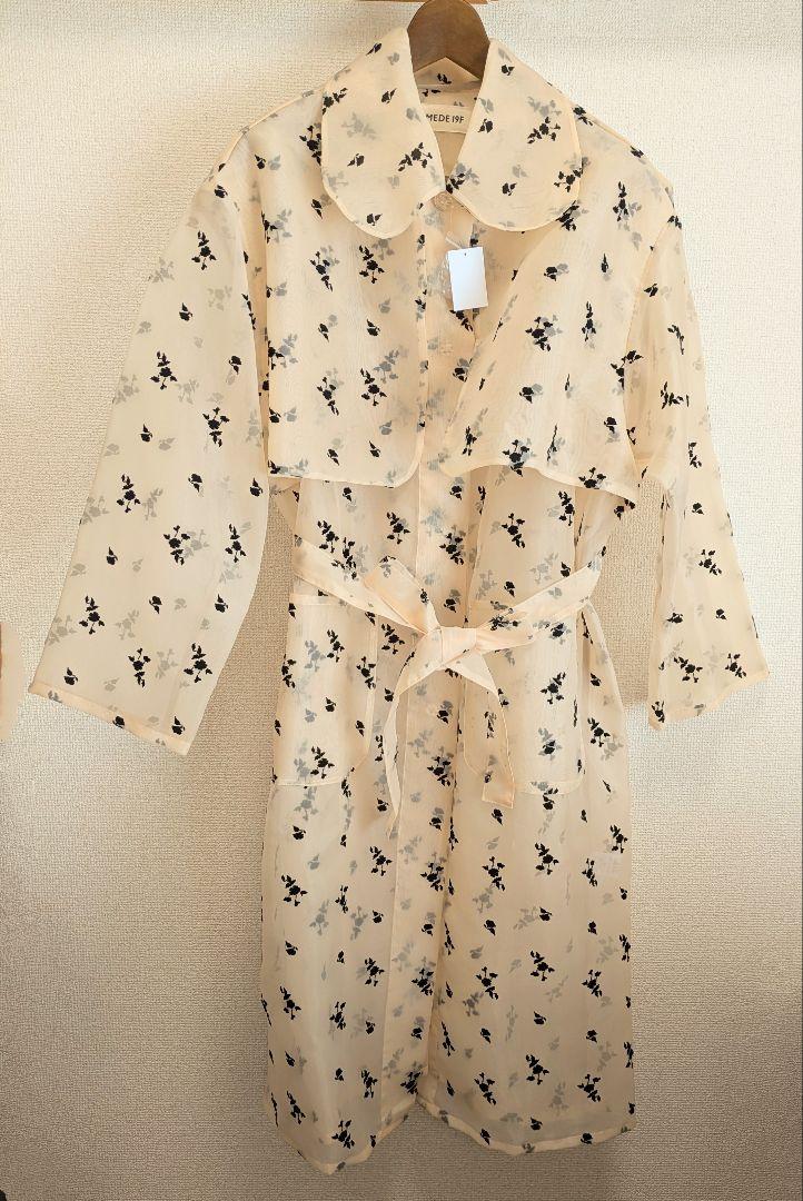 MEDE19F Boutique 888 オーガンジー フロッキープリントコート MEDE19F Boutique 888さんコラボ オーガンジー素材のフロッキー