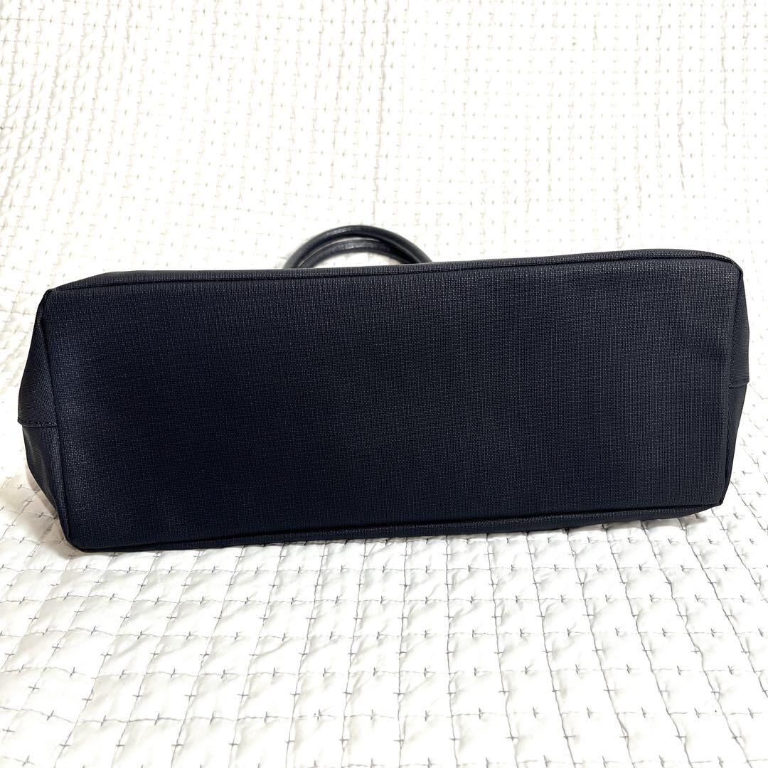 美品 ブルーレーベル クレストブリッジ トートバッグ ポーチ付 ネイビー A4