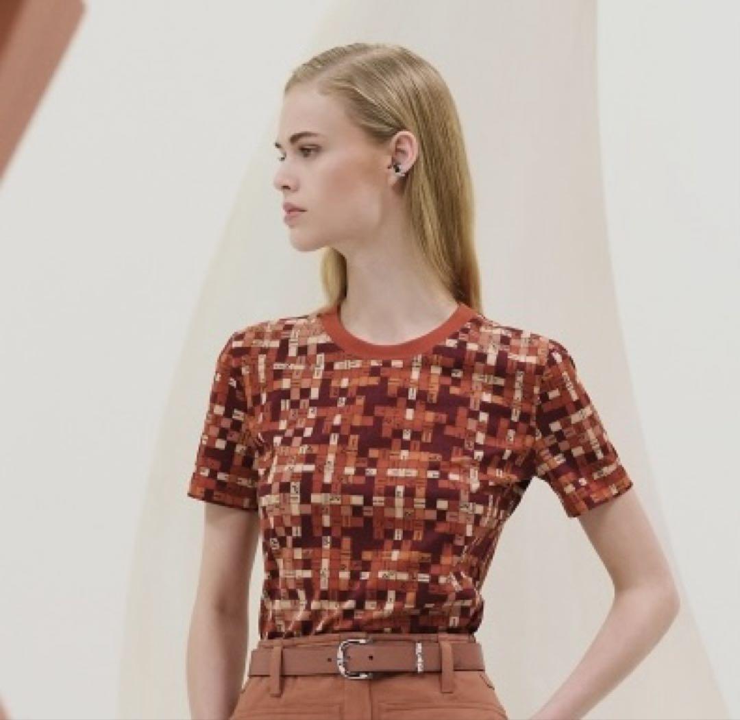 エルメス　マイクロTシャツ ボルデュック・チェック　40