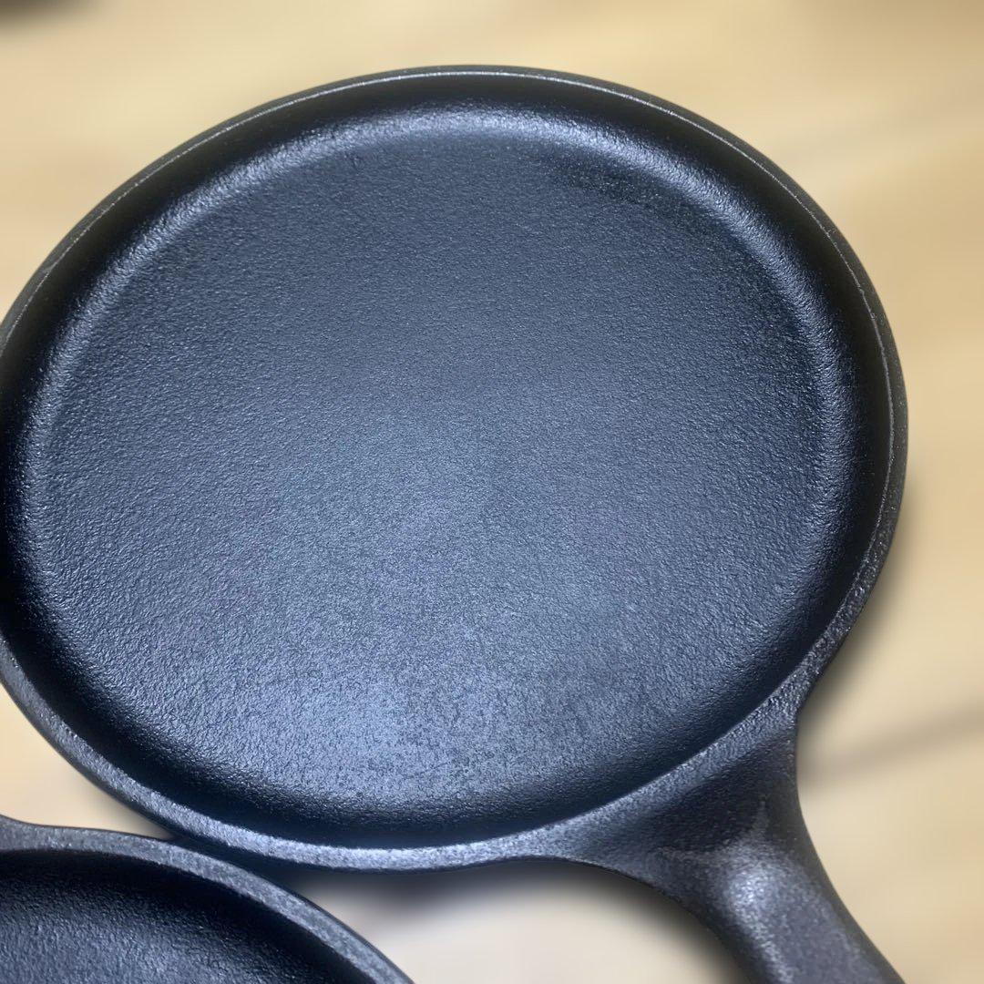 中古3枚 LODGE USA ロッジ ラウンドグリル 21cm 鉄板 キャンプ