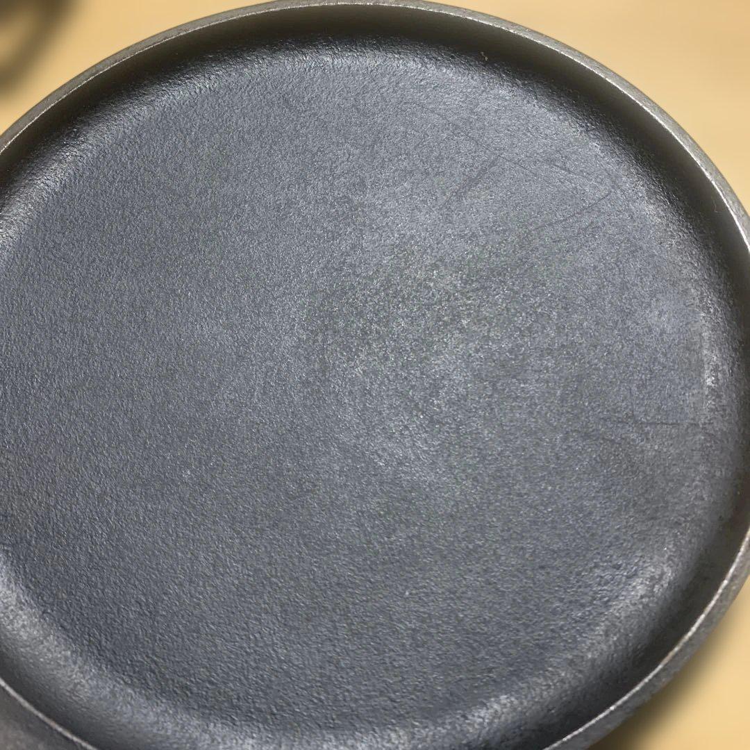中古3枚 LODGE USA ロッジ ラウンドグリル 21cm 鉄板 キャンプ