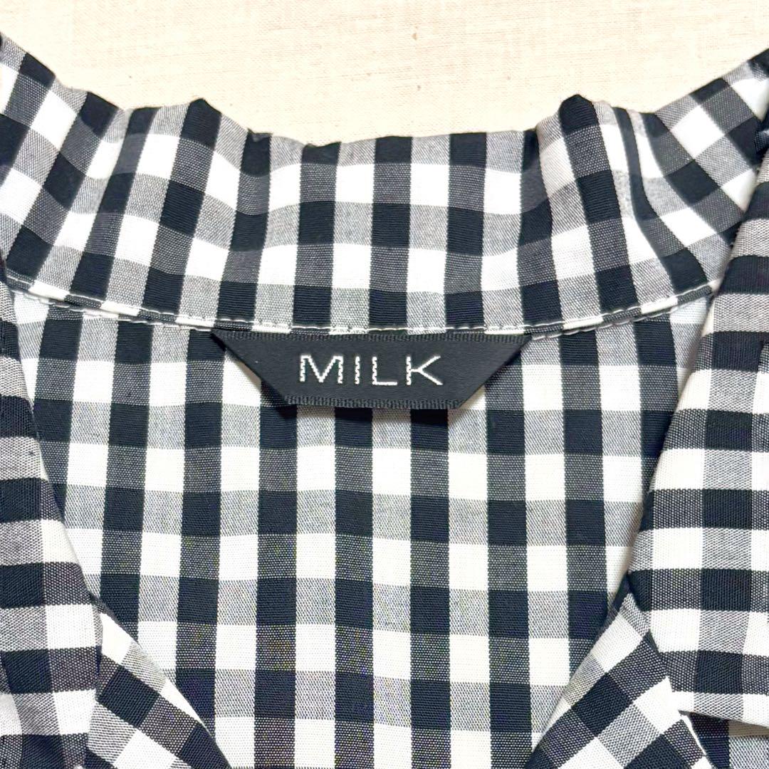 MILK プティ♡ワンピ 〈ブラック〉ロングシャツワンピース ミルク MILK プティ♡ワンピ 〈ブラック〉ロングシャツワンピース