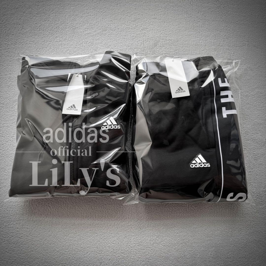 4新品　adidasセットアップ　Ｍサイズ　スリーストライプス　黒白