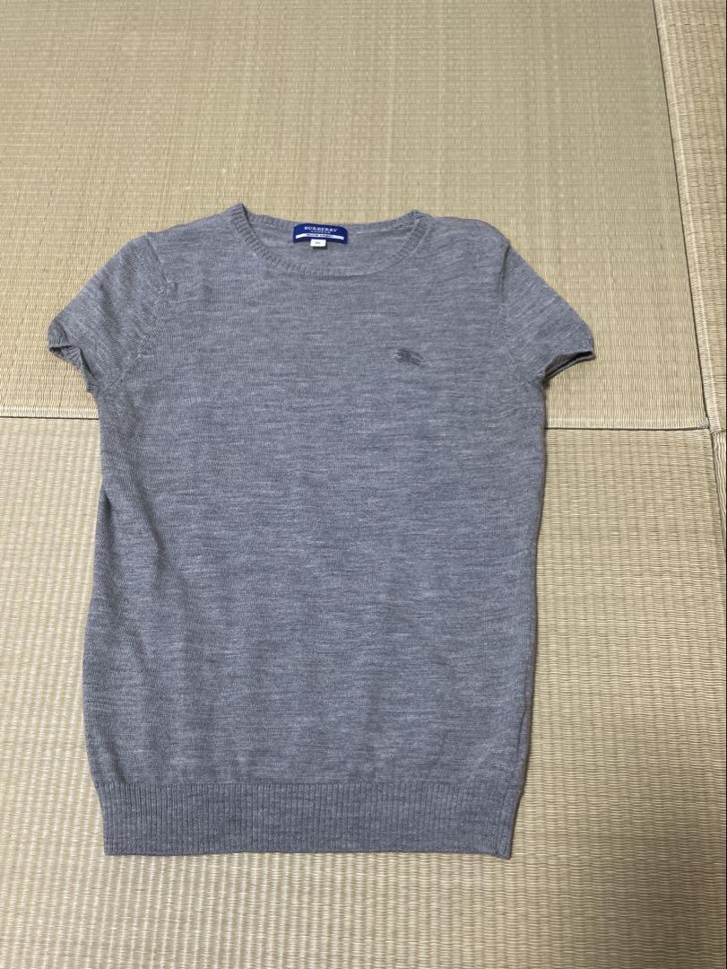 美品]BURBERRYBLUELABEL 白ニット 半袖ニット 38カシミヤ混