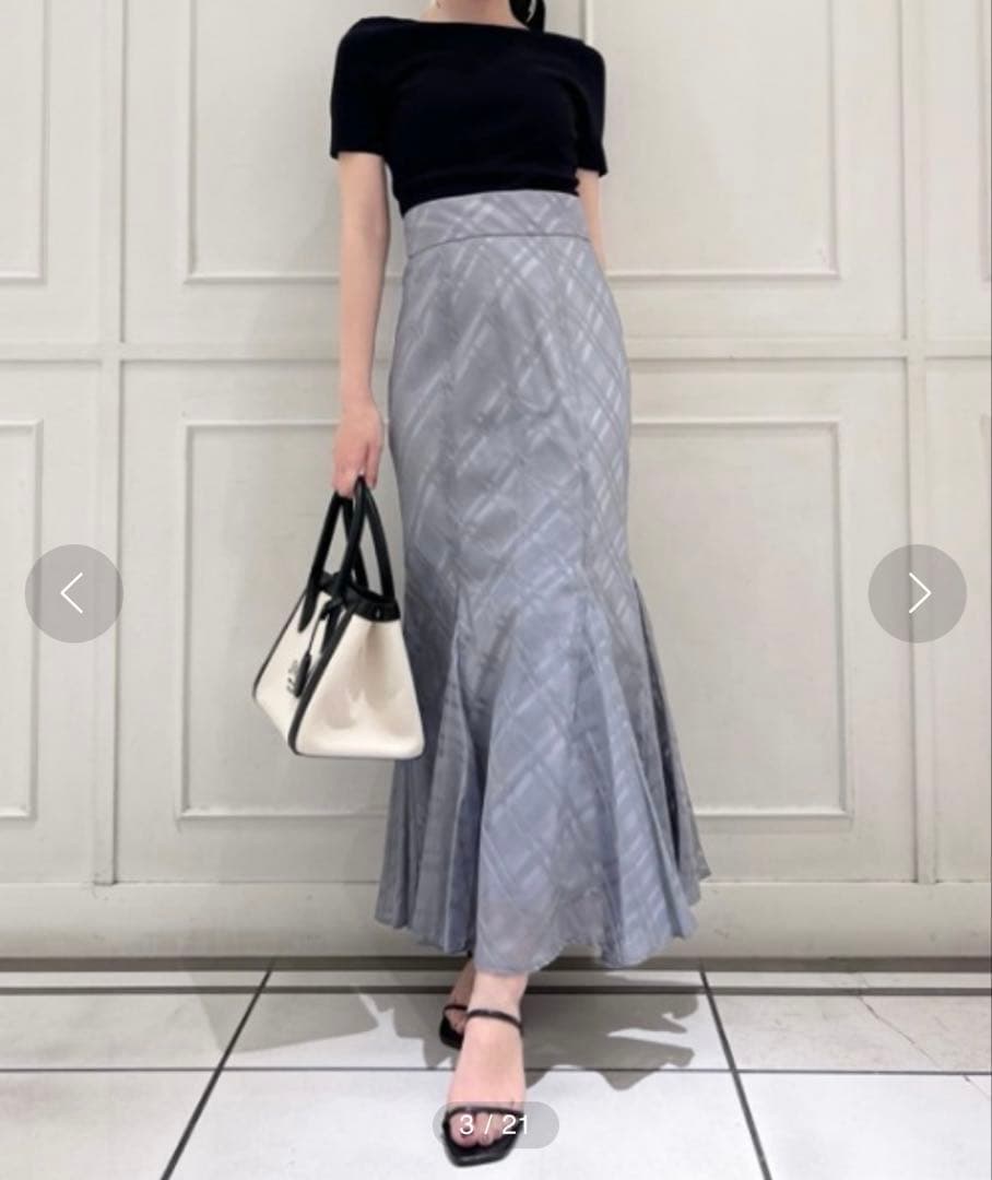 ｟ SNIDEL ｠チェックシアーマーメイドスカート