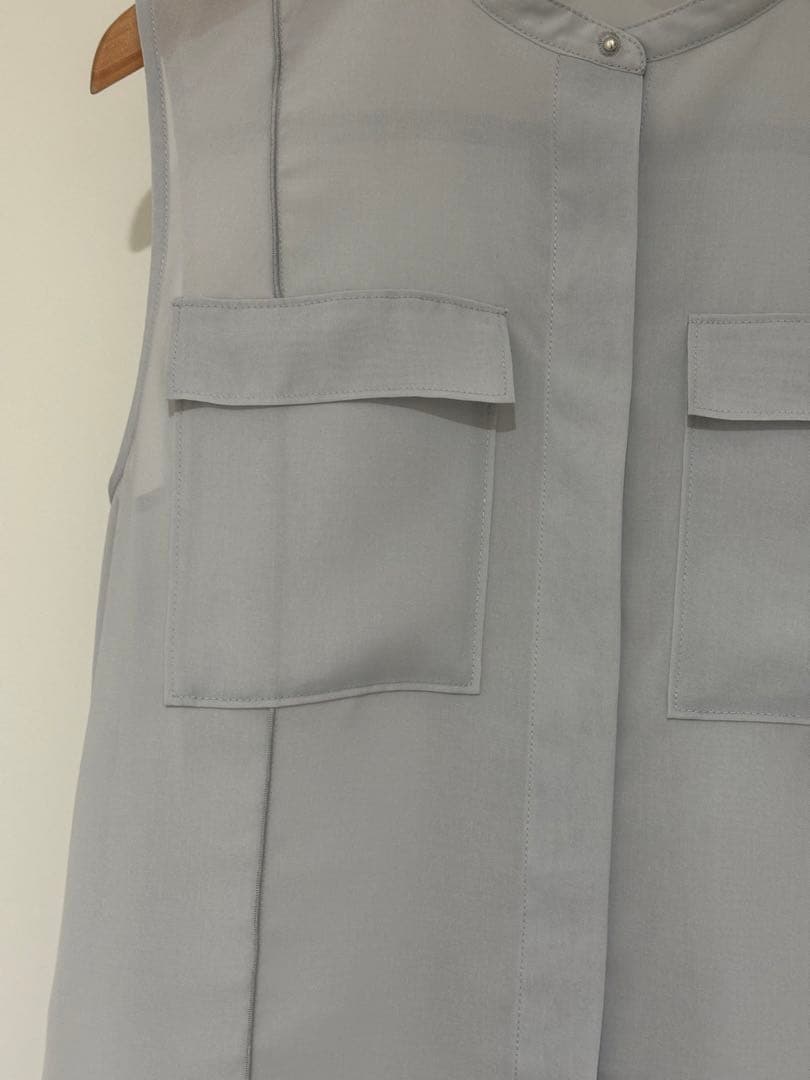 シアーボイルスタンドカラーブラウスシアーボイルセミワイドパンツセットアップ シアーボイルスタンドカラーブラウスシアーボイルセミワイドパンツセットアップ